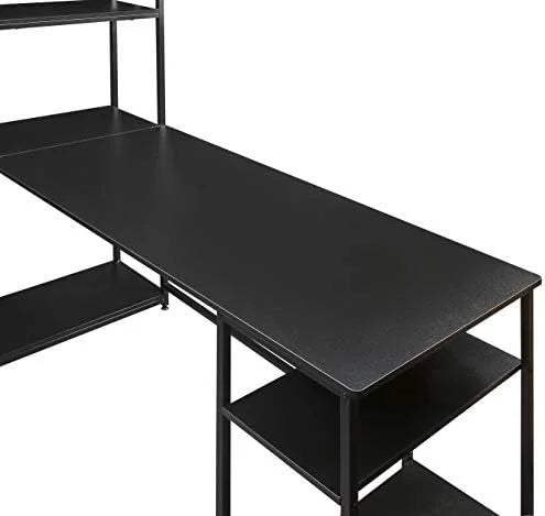L-Shaped Computer Desk with Hutch Bookshelf U707