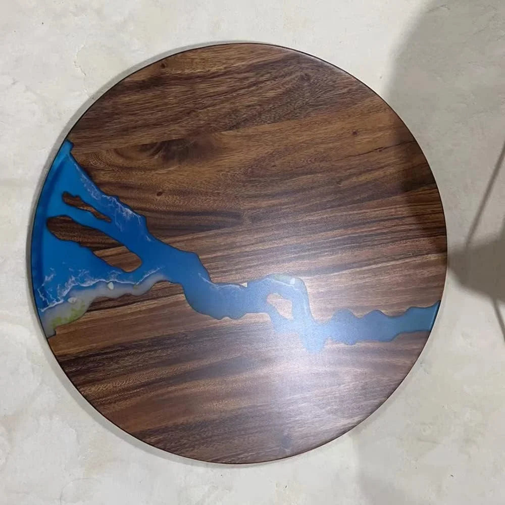 Round Teak Wood Resin Coffee Table F3274
