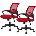 Red Mesh Office Chair with Armrest, Set of 2 L646