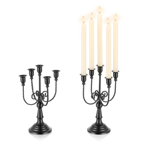 Black 3 Arm Candelabra Set of 6 Y2949