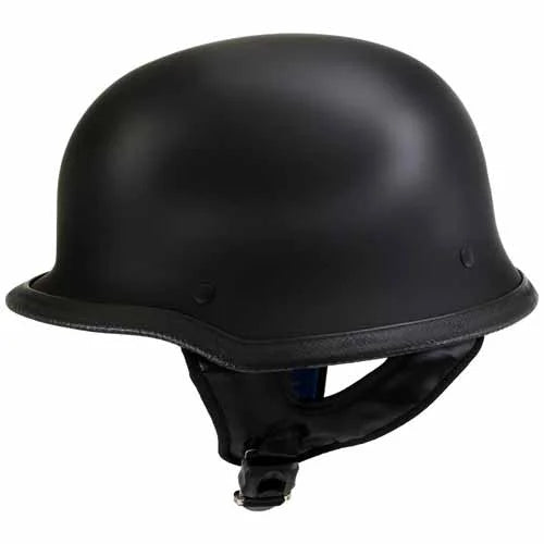 Flat Black Motorcycle Half Helmet Large S1234