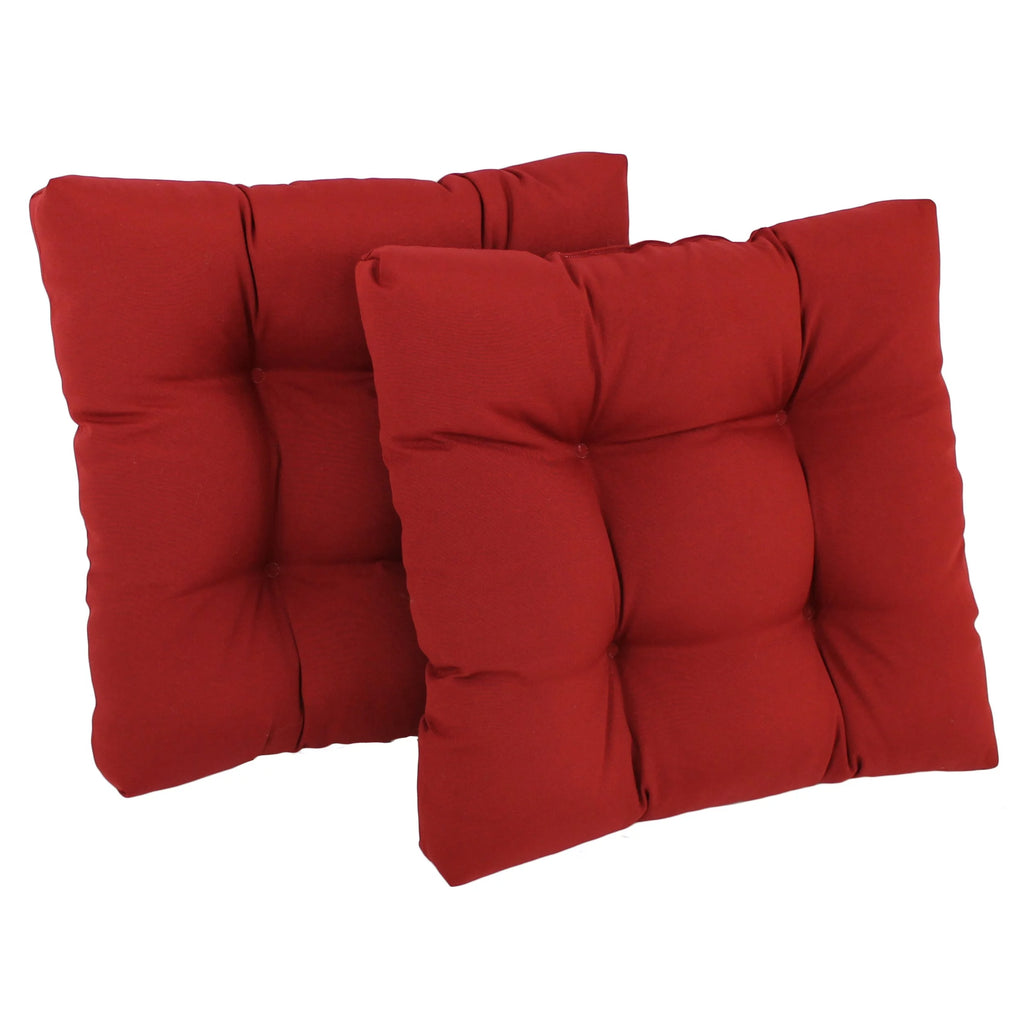 Ruby Red Set of 2 Twill Dining Chair Cushions T455