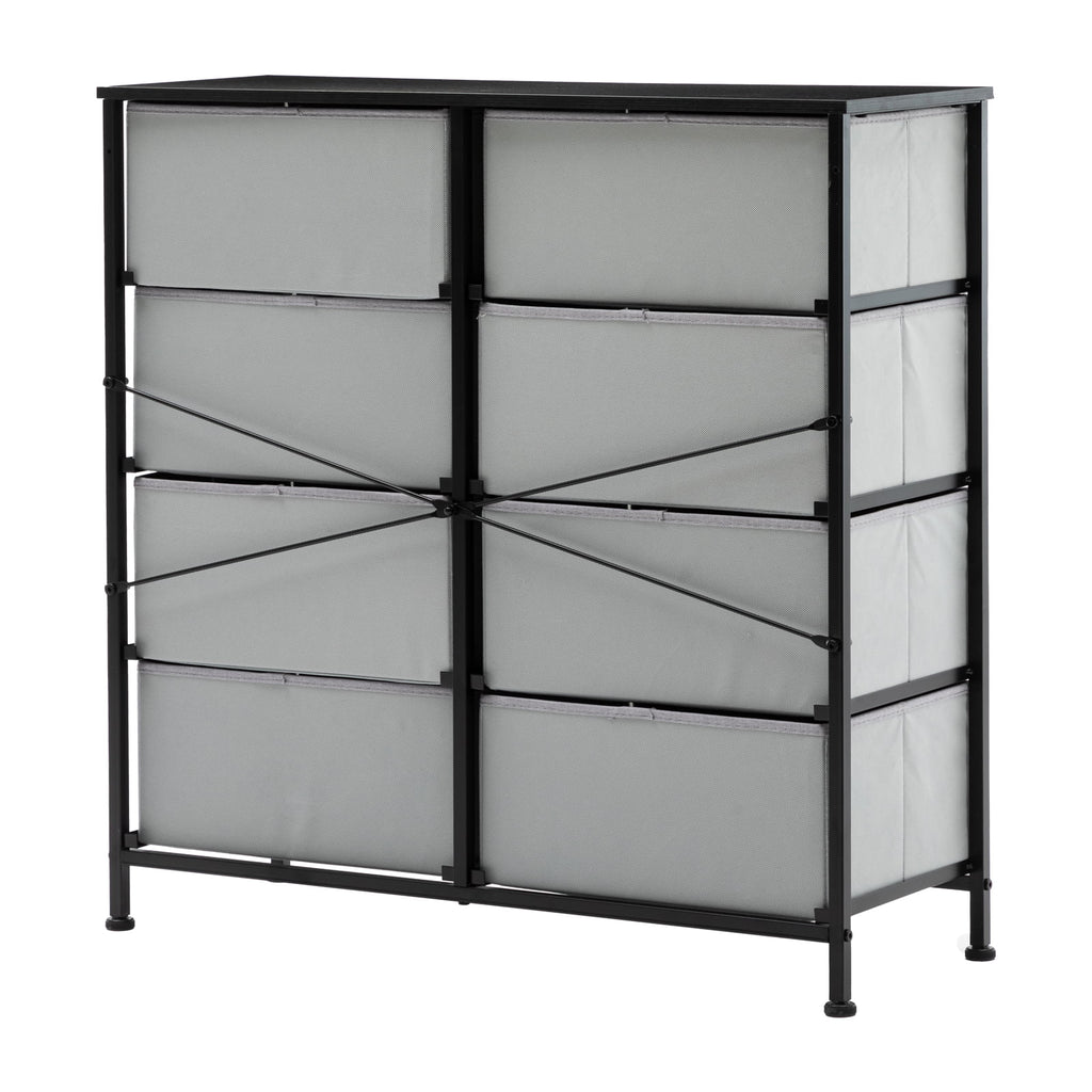 Black 8 Drawer Fabric Dresser I170322
