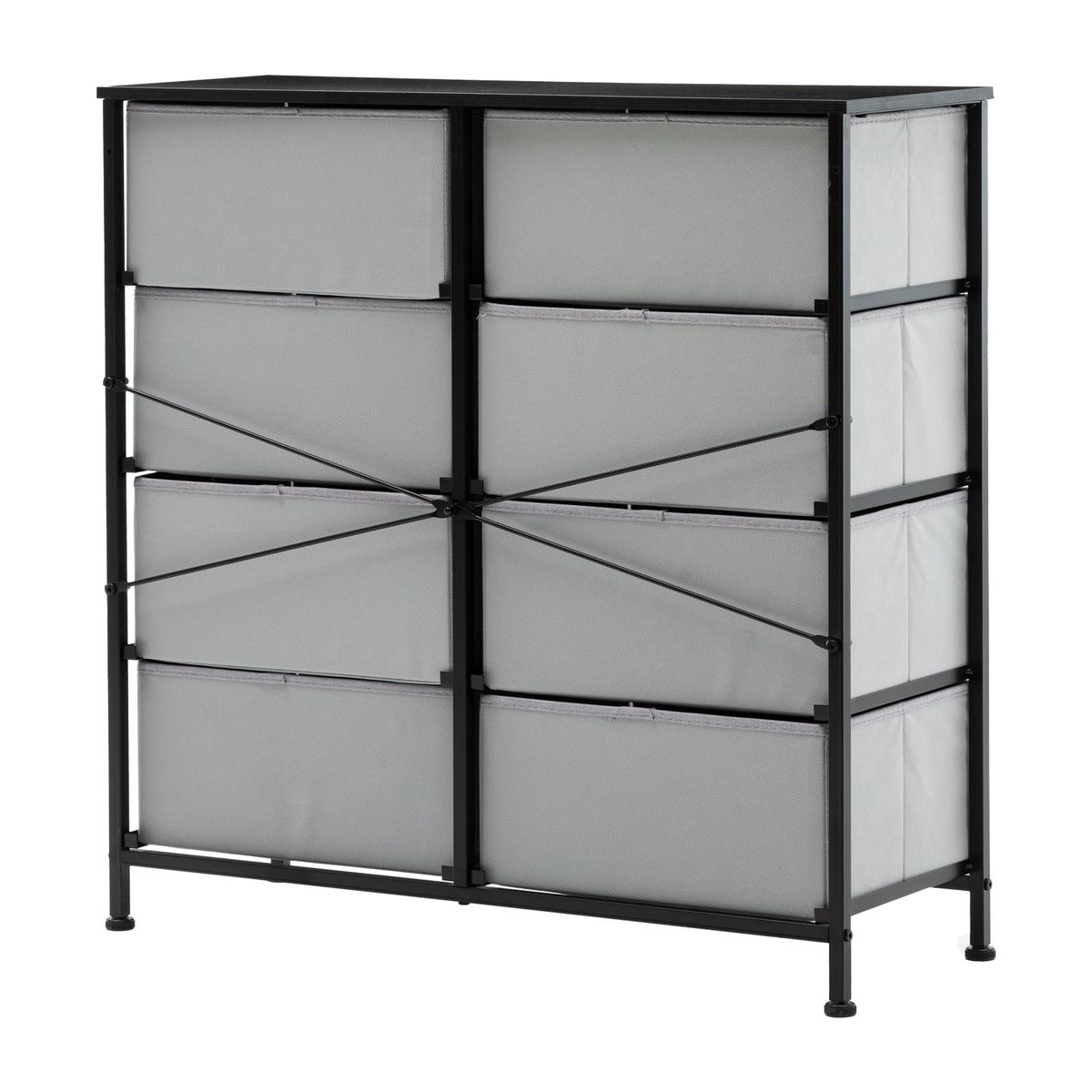 Black 8 Drawer Fabric Dresser I170322