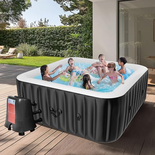 4-6 Person Inflatable Hot Tub with 130 Bubble Jets U70721