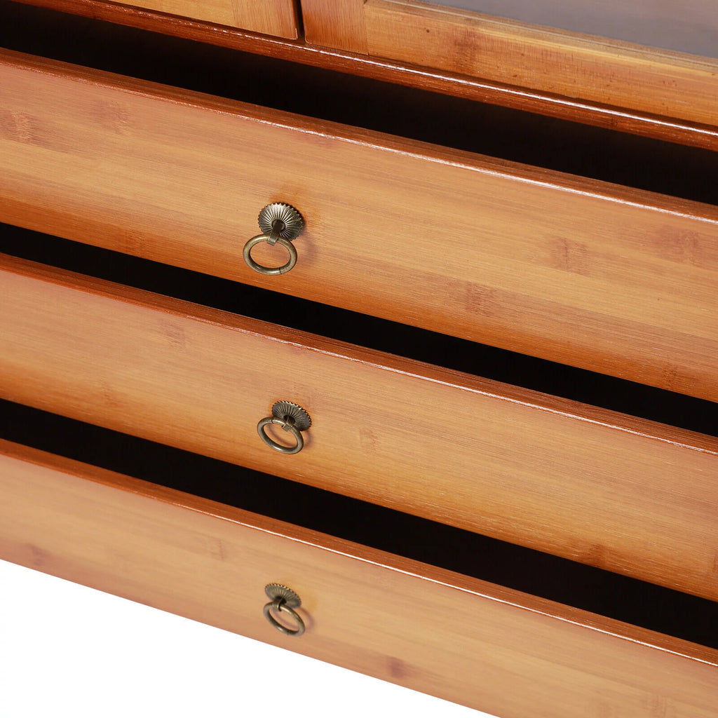 Bamboo Storage Cabinet 3 Drawers 2 Doors Y5402