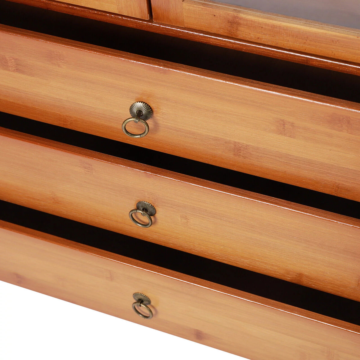 Bamboo Storage Cabinet 3 Drawers 2 Doors Y5402
