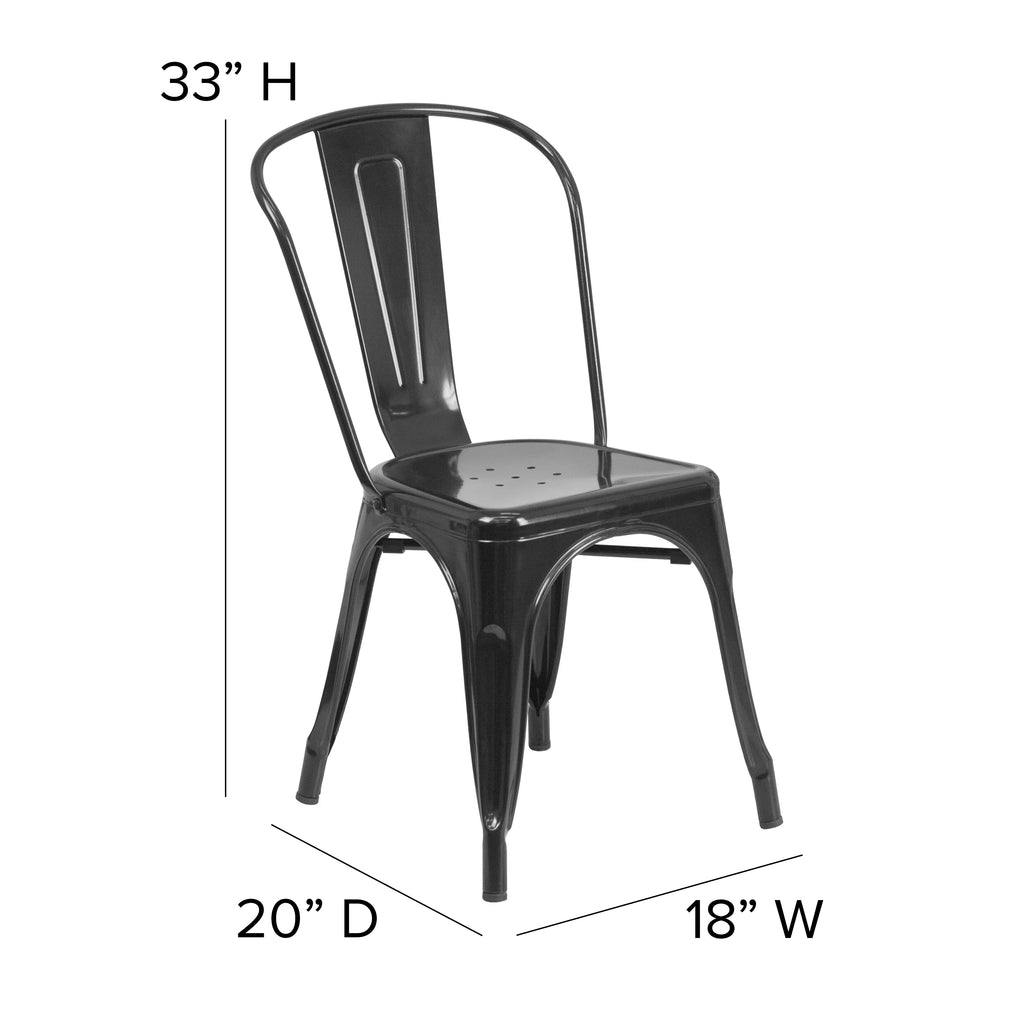 Black Metal Stackable Chair J478