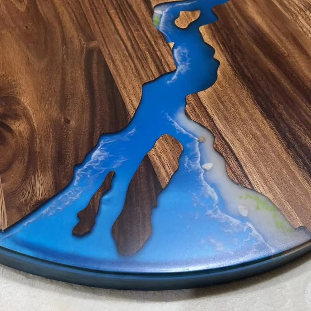 Round Teak Wood Resin Coffee Table F3274