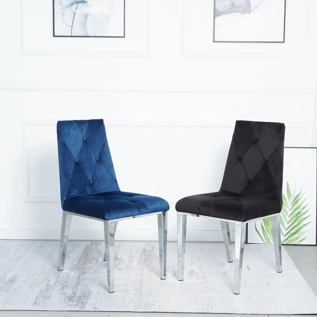 Blue Velvet Upholstered Dining Chairs G481