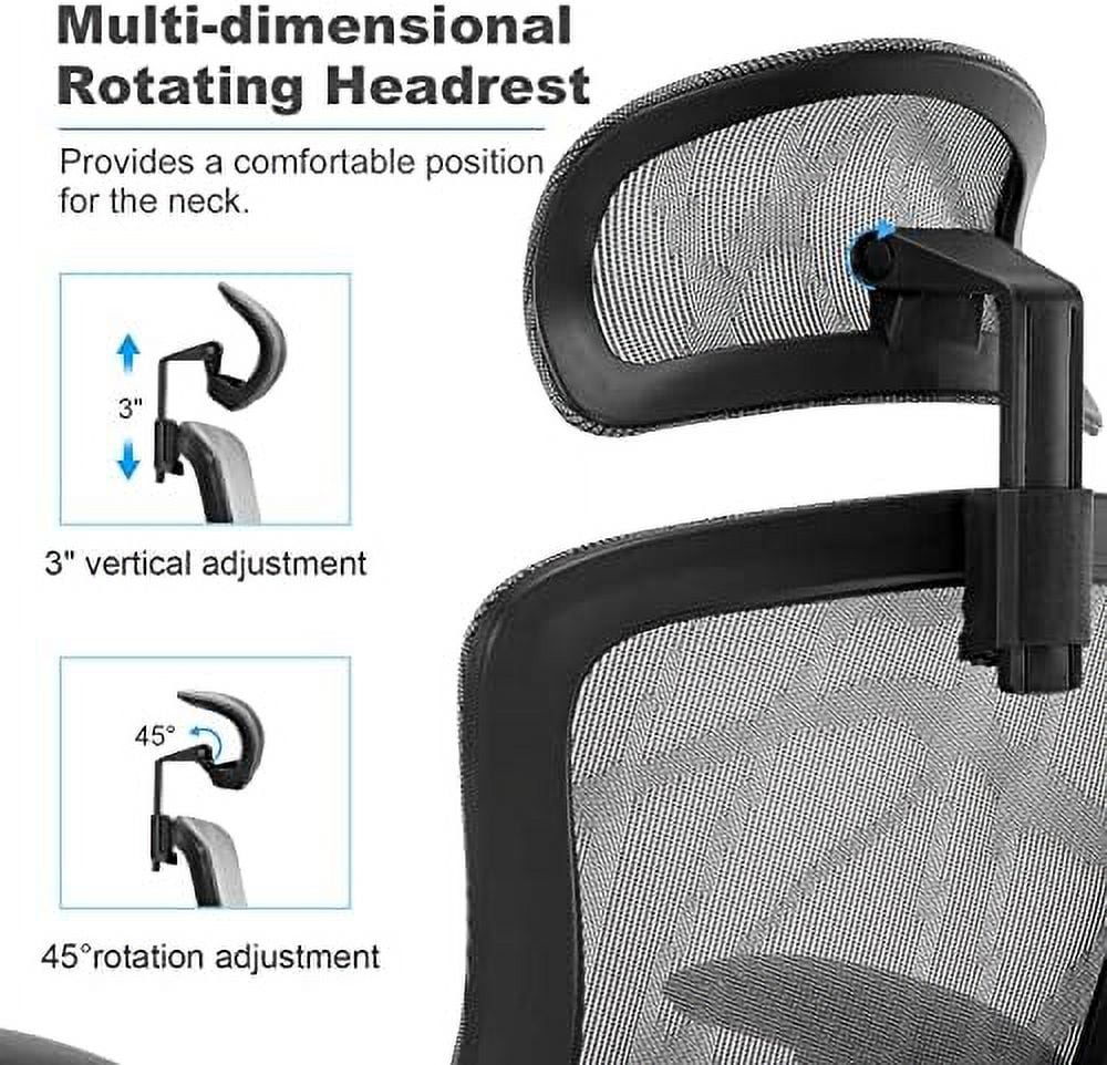 Ergonomic Mesh High Back Office Chair with Headrest and Lumbar Support Y5051