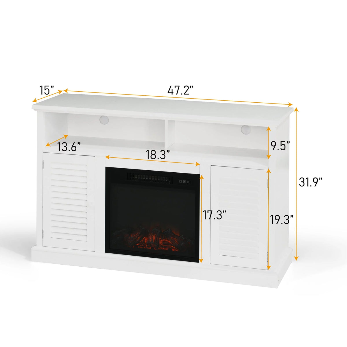 White Electric Fireplace TV Stand B554