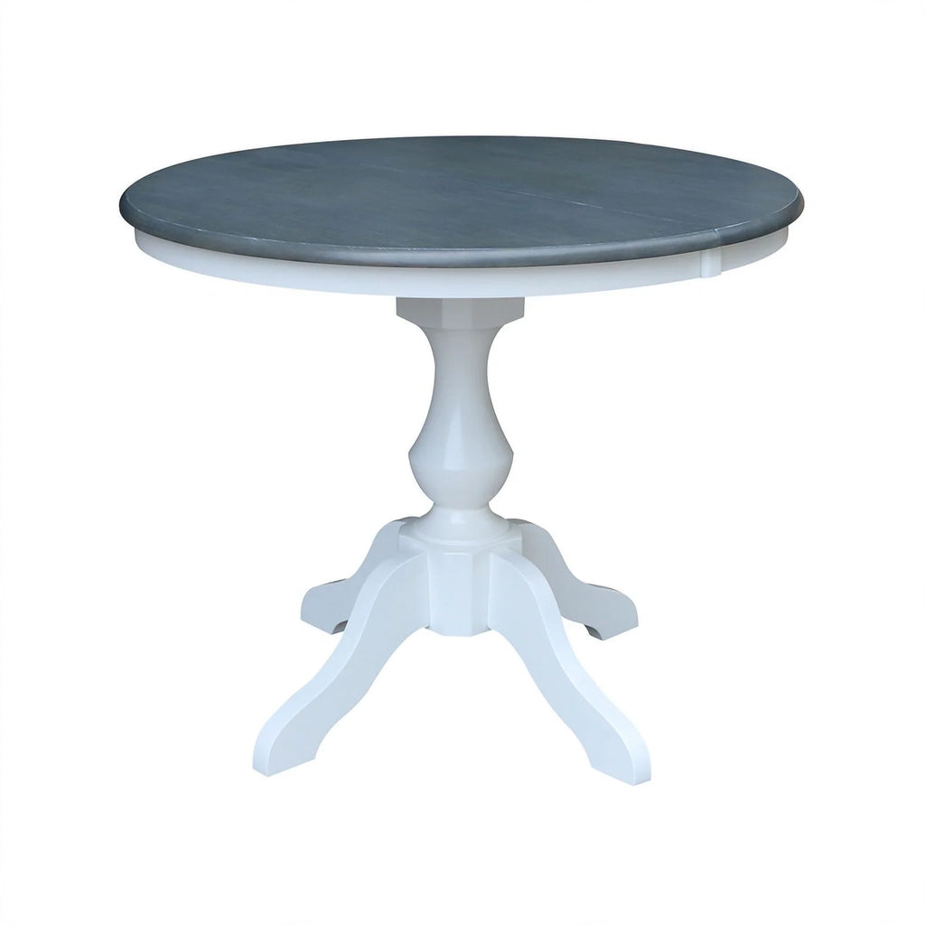 Round Wood Extension Dining Table with 4 Chairs F619737