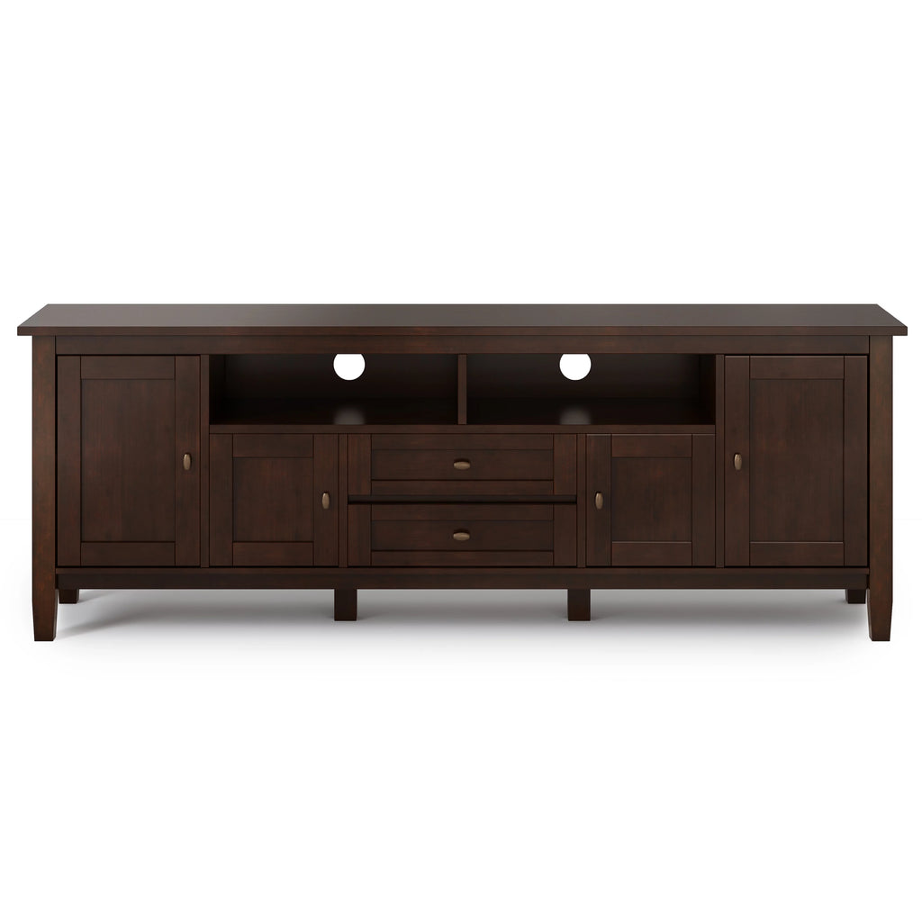 72 inch Wide Solid Wood TV Media Stand in Russet Brown U634