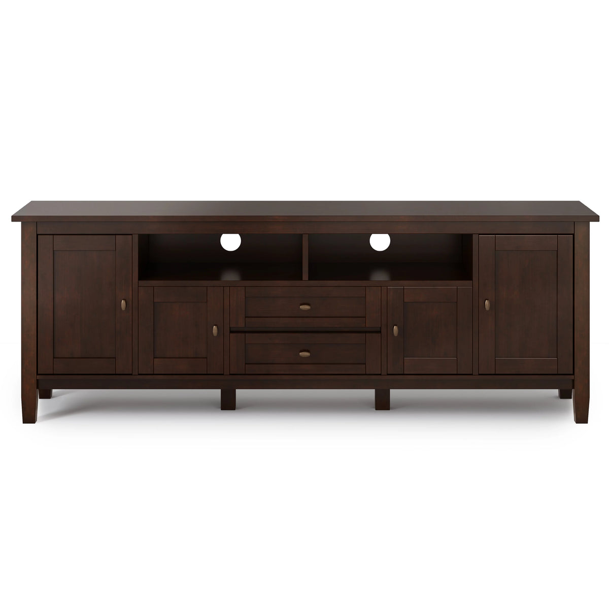 72 inch Wide Solid Wood TV Media Stand in Russet Brown U634