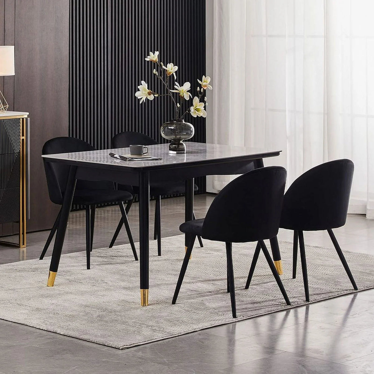 2 Velvet Upholstered Dining Chairs A182
