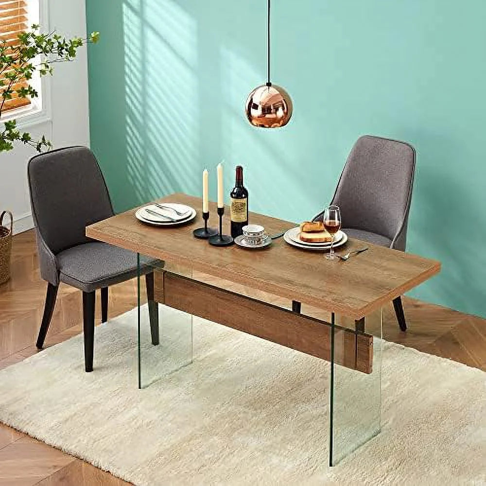 White High Glossy 55 inches Rectangular Dining Table N65159