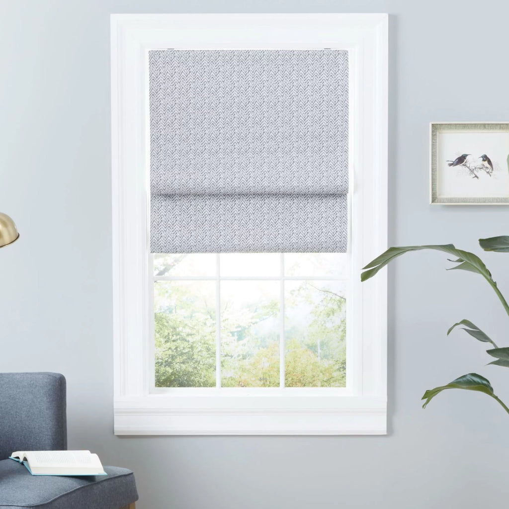 Dark Grey 34"x64" Blackout Roman Shade B451