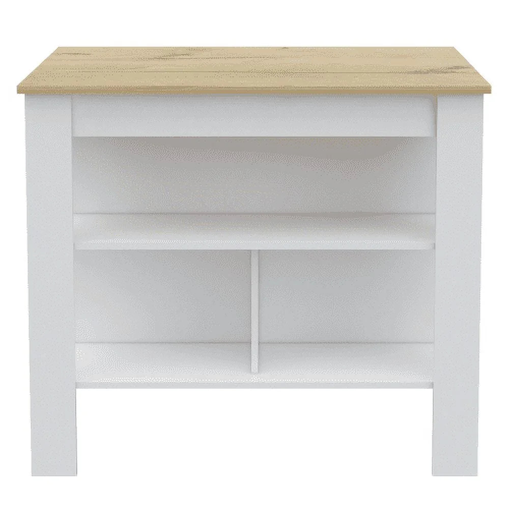 7-Shelf 4-Door 2-piece Kitchen Set White and Light Oak H95999
