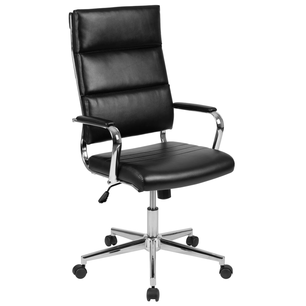 Black Ergonomic Faux Leather Office Chair Q183242