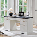 60" Oak Executive Desk with Drawer & Cabinet C76238