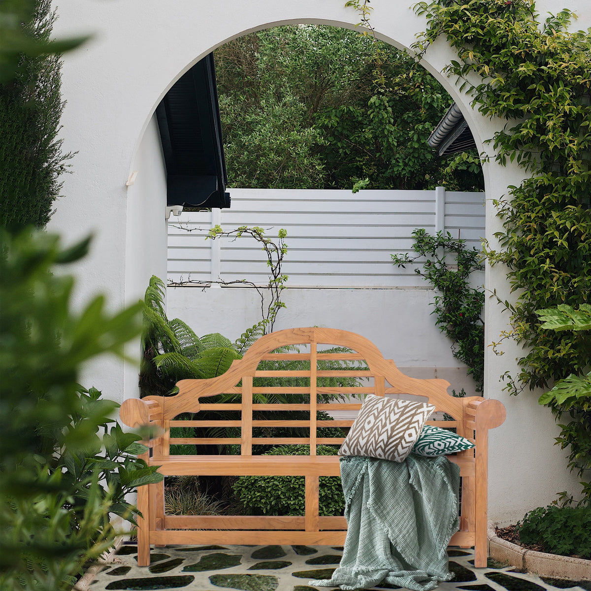 Teak Wood Double Outdoor Bench J8427