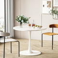 White 31 inch Round Dining Table with Metal Base Y672470