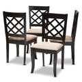 Sand Fabric Dark Brown 2-Piece Dining Chair Set F4607