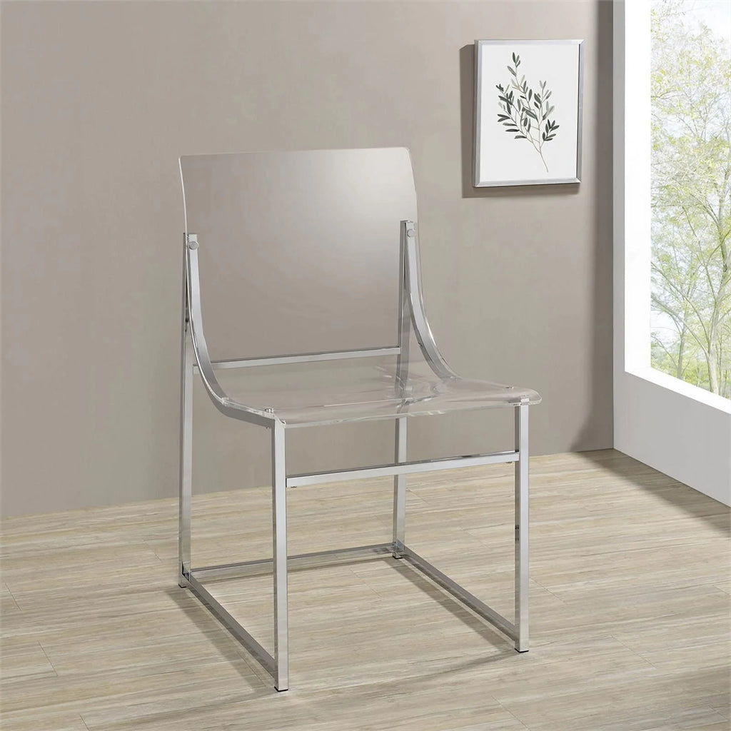 Modern Metal Acrylic Dining Side Chair A5993