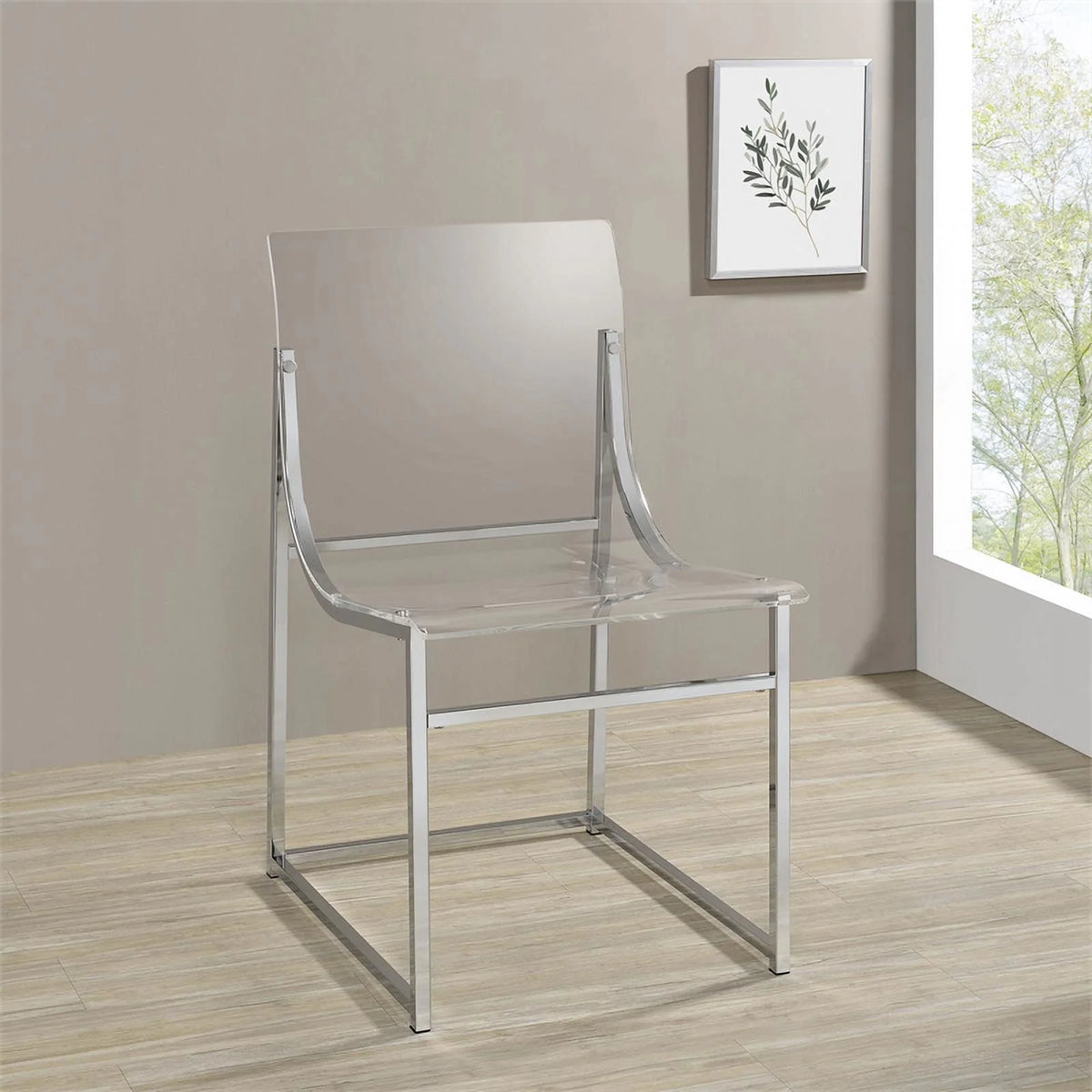 Modern Metal Acrylic Dining Side Chair A5993