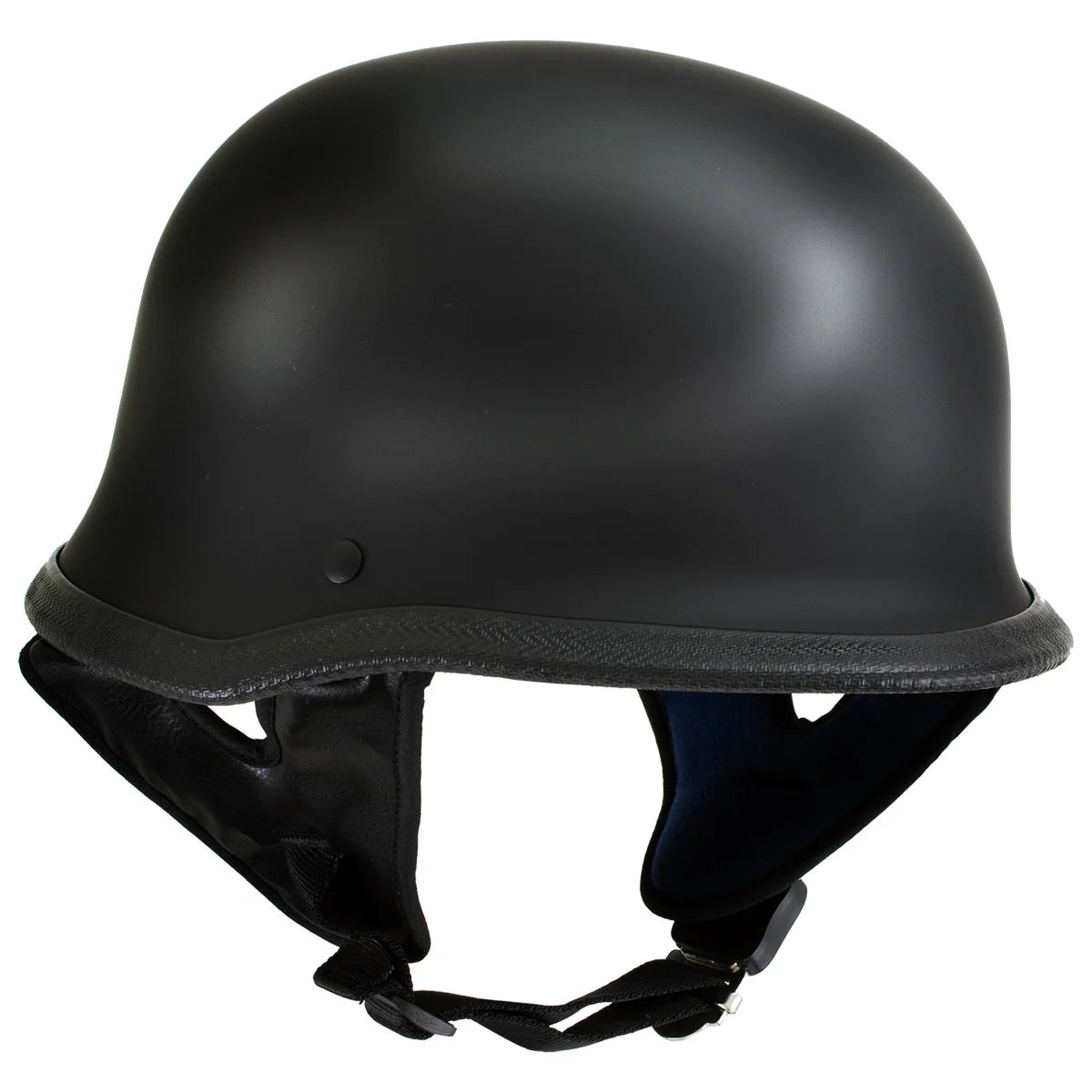 Flat Black Motorcycle Half Helmet Large S1234