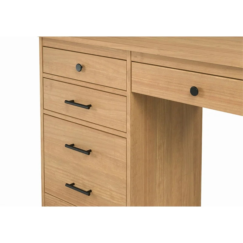 Wood Desk with File Cabinet Z667