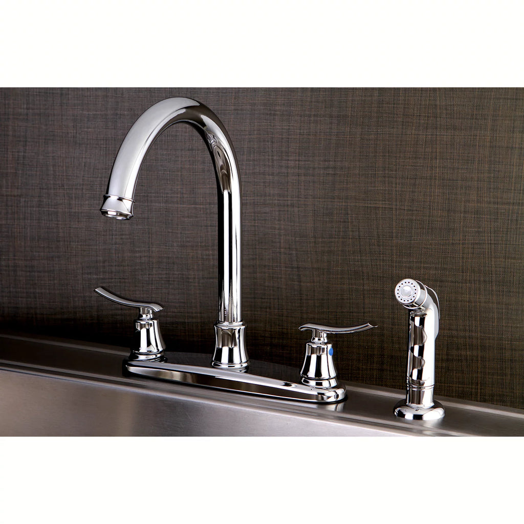 8-Inch Centerset Kitchen Faucet with Sprayer, Polished Chrome I766610