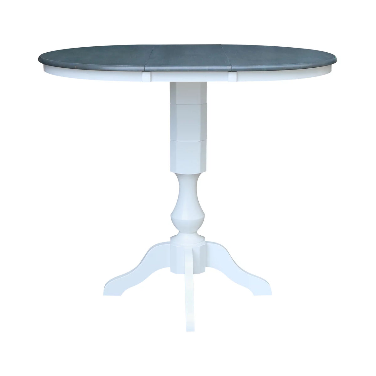 36" Round Solid Wood Extension Dining Table with 4 Bar Height Stools W29190