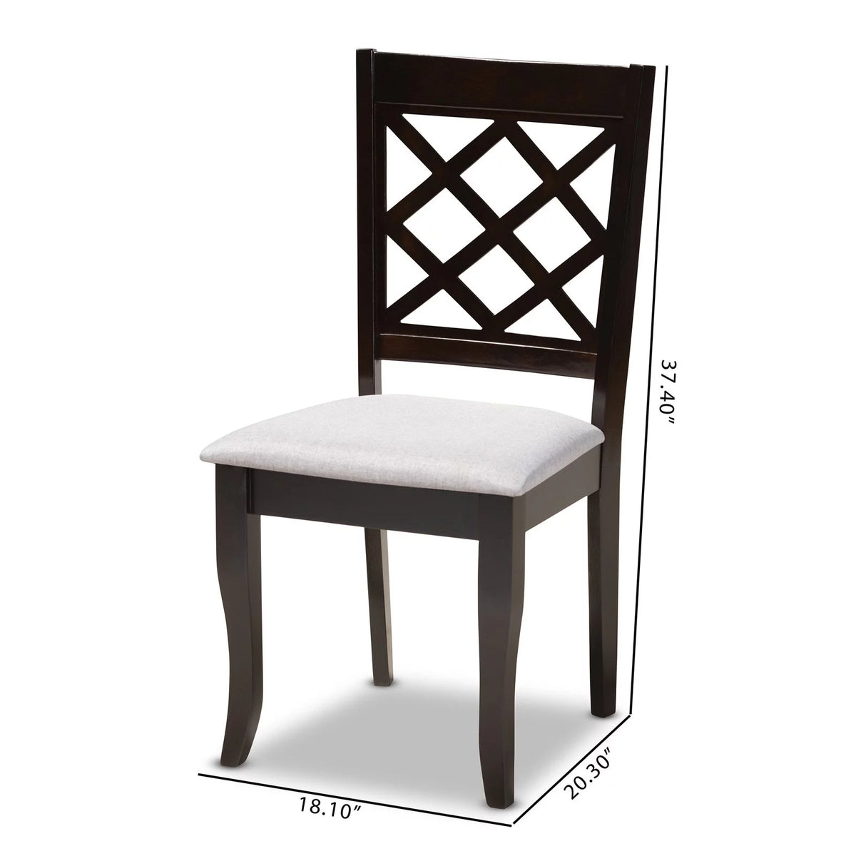 Sand Fabric Dark Brown 2-Piece Dining Chair Set F4607
