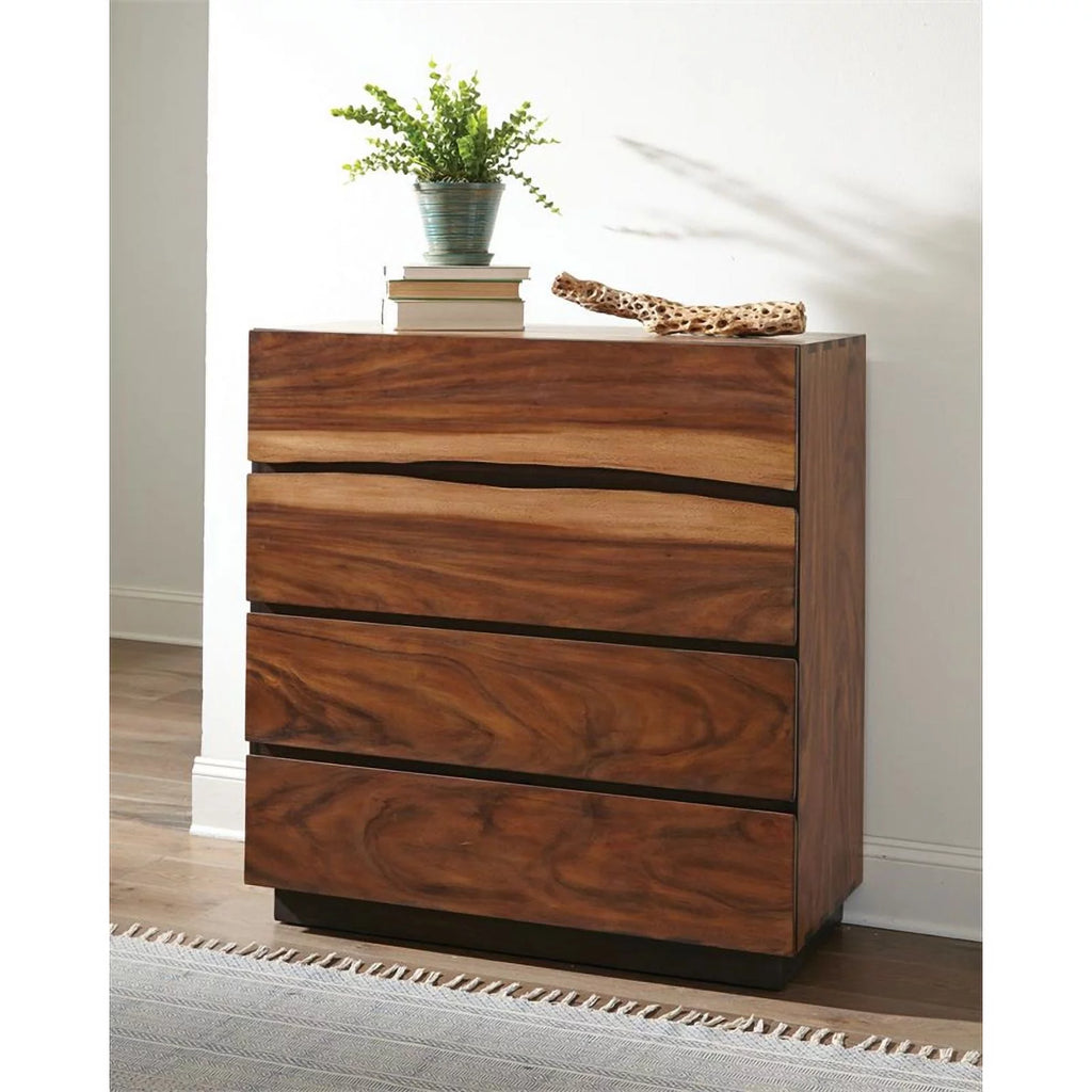 4-drawer Chest Smokey Walnut and Coffee Bean V192