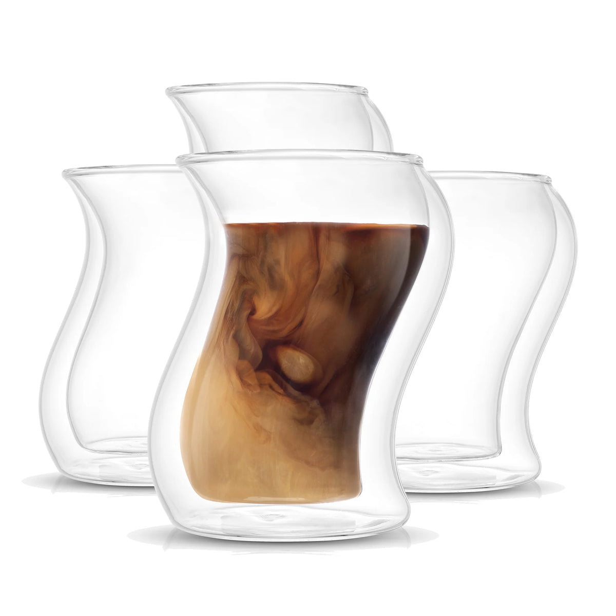 Clear Glass Coffee Mugs Set of 4 Q82715