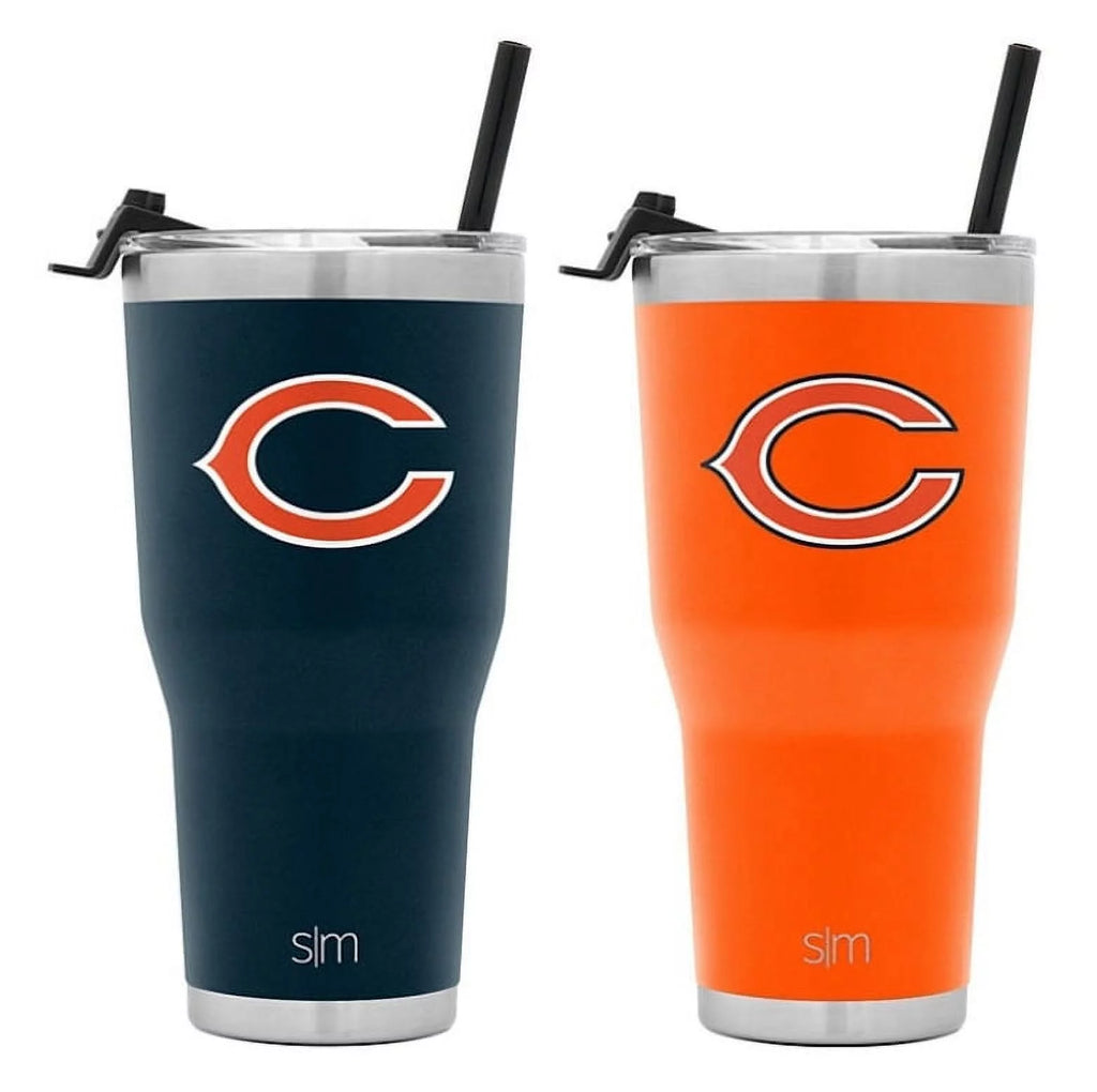 2-Pack Insulated Stainless Steel Tumbler with Flip Lid and Straw 30oz Z441208