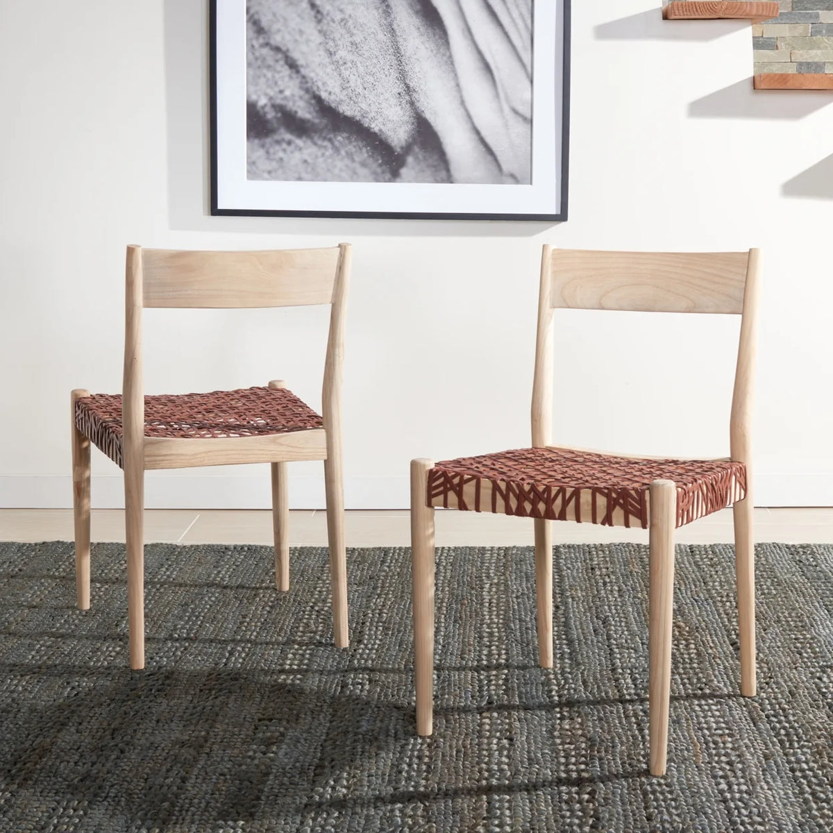 Cognac Natural Dining Chair Set of 2 I333232