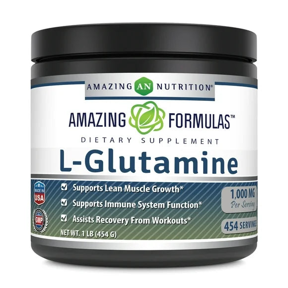 L-Glutamine Powder Supplement 1lb jar U7983