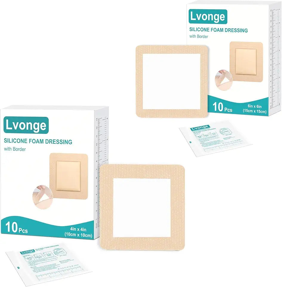 Large Wound Dressing Bandages 4"x4" 10 Pack and 6"x6" 10 Pack P4202