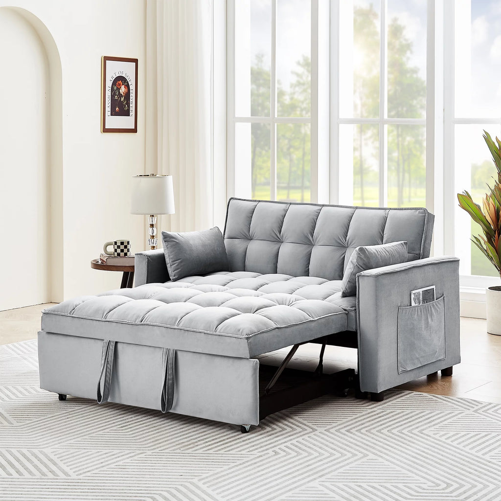 Black Velvet 3 in 1 Sleeper Sofa Bed L68150
