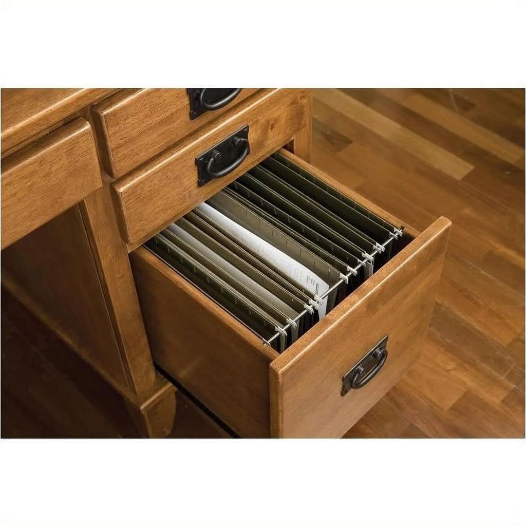 Cottage Oak Pedestal Storage Computer Desk E248820