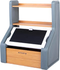 Wood and Plastic Toy Storage Box with Chalkboard Lid Q893322