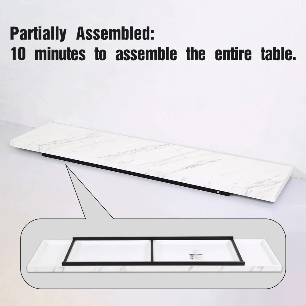 63" Console Table with 2 Storage Shelves White & Black M92109