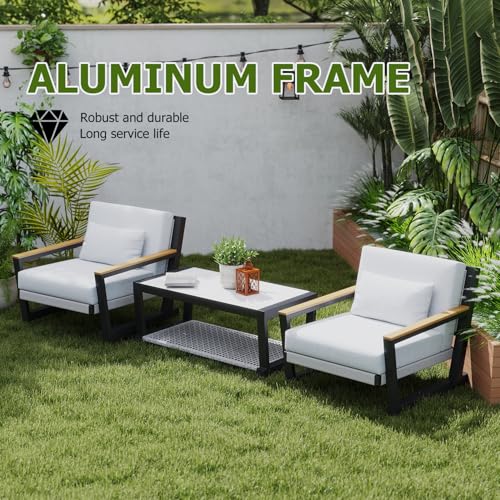 4 Seats Aluminum Outdoor Sofa Set with Coffee Table R541311