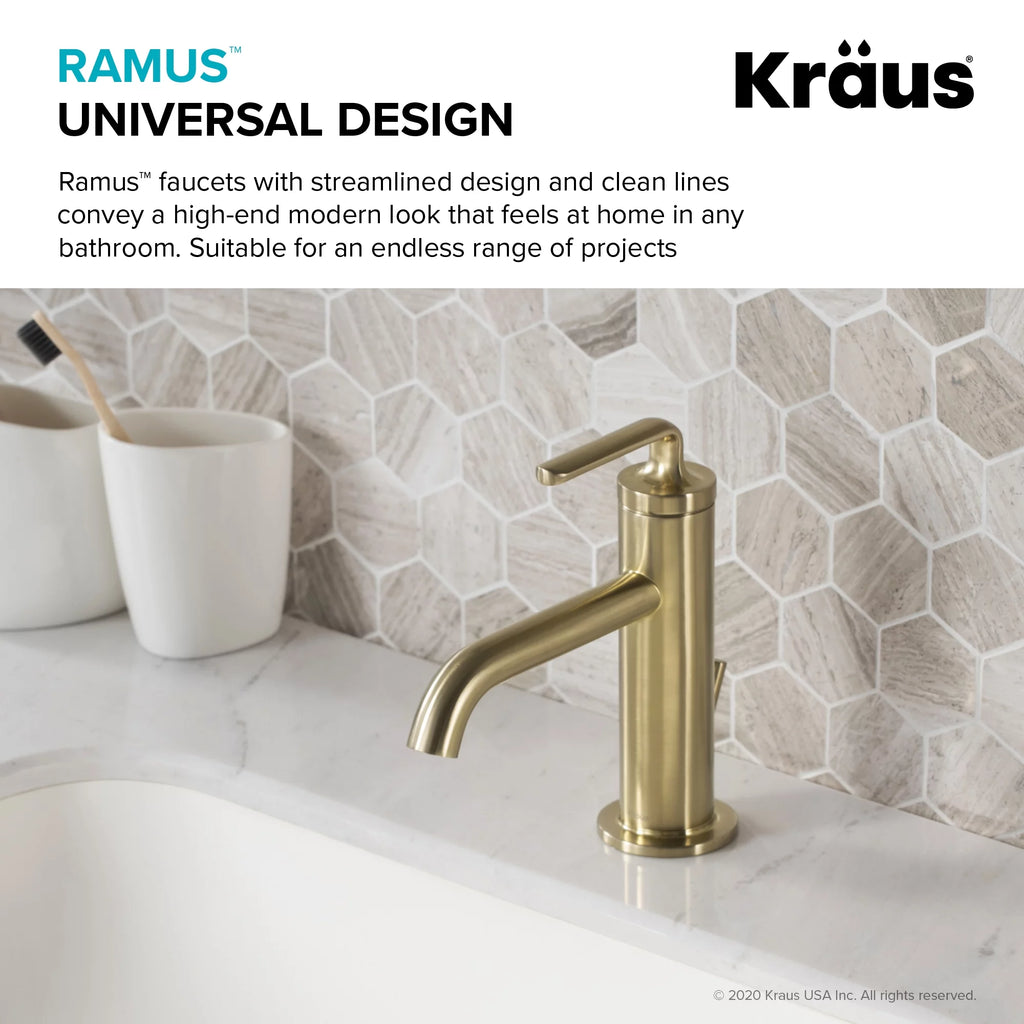 Single Handle Bathroom Sink Faucet with Lift Rod Drain O97449