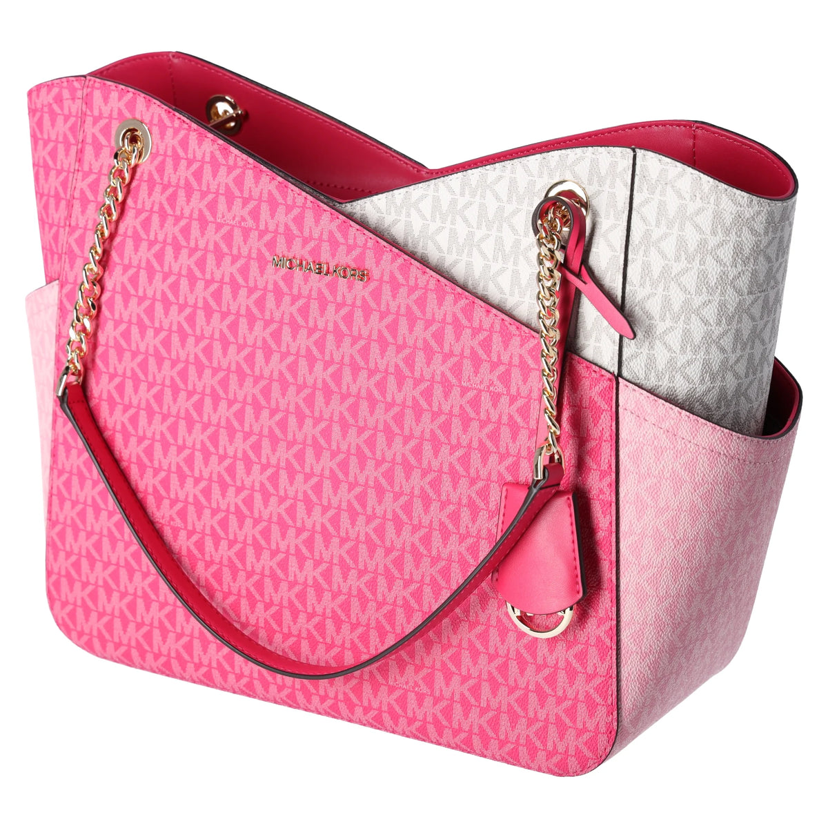 Electric Pink Large Chain Tote Handbag Z58314