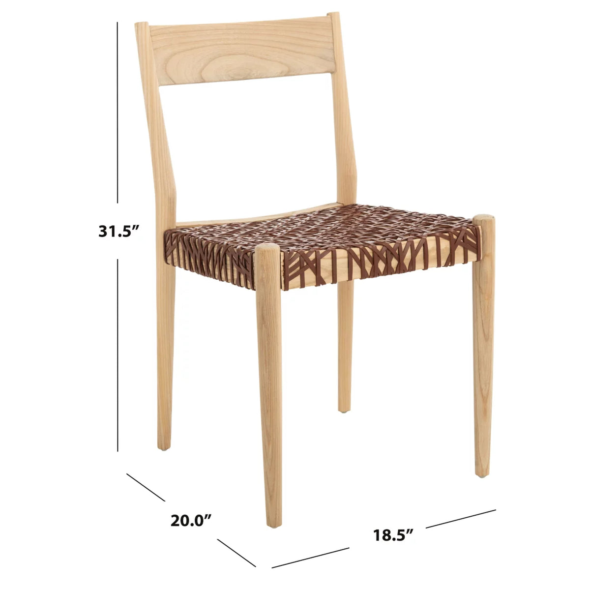 Cognac Natural Dining Chair Set of 2 I333232