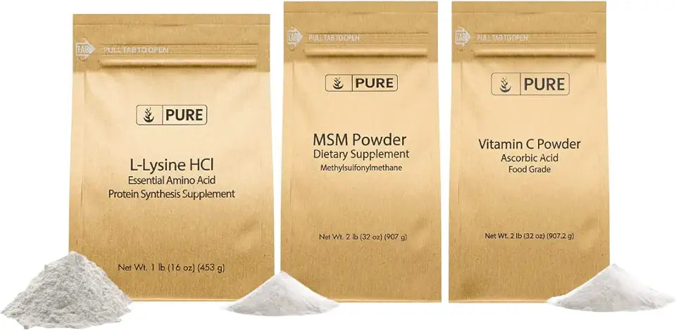 MSM, Vitamin C, and L-Lysine HCI Bundle I2453